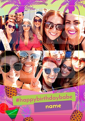 Love Island Multi Photo Birthday Card