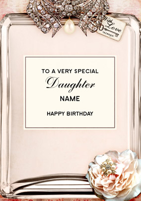 Diamanté Daughter Personalised Birthday Card