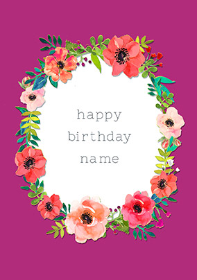 Neon Blush - Birthday Card Pink Laurel