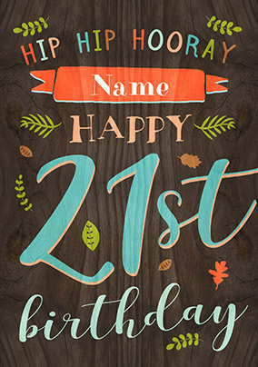 Paper Wood - 21st Birthday Card Male Birthday Wishes