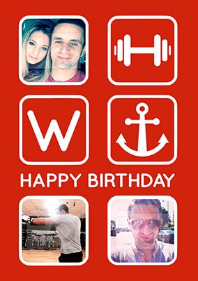 Gym Anchor Multi Photo Birthday Card