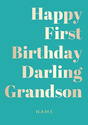 Shine Bright 1st Birthday Card Darling Grandson