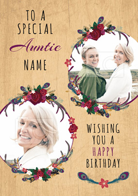 Woodland Wonder - Birthday Card Photo Upload Special Auntie