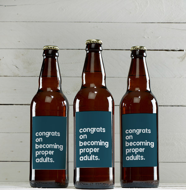 Congrats on Becoming Proper Adults Personalised Beer - Multi Pack