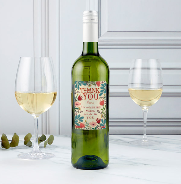 Personalised Thank You White Wine