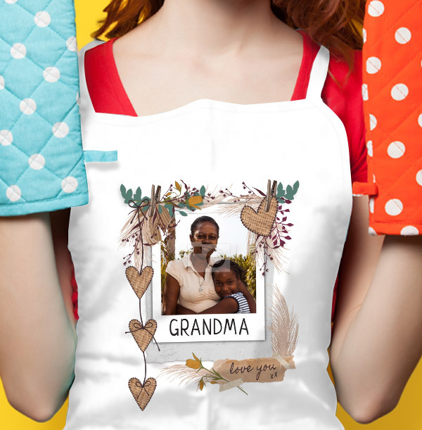 Grandma Polaroid photo Personalised Apron