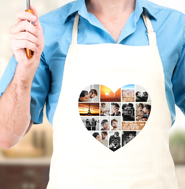 Photo Collage Heart Apron