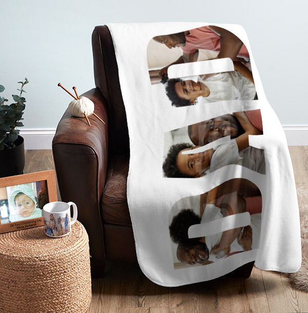 Dad Photo Upload Personalised Blanket