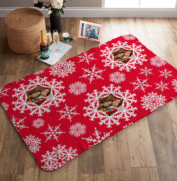 Snowflake Photo Upload Personalised Blanket