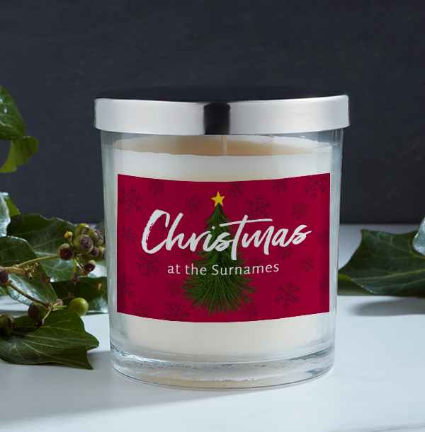 Christmas at the Surnames Personalised Candle