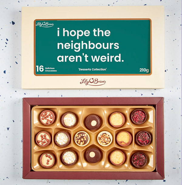 Hope the Neighbours aren't Weird Personalised Chocolates - Box of 16