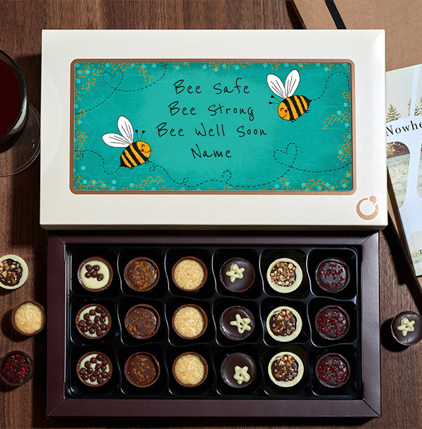 Bee Well Soon Personalised Chocolates - Box of 16