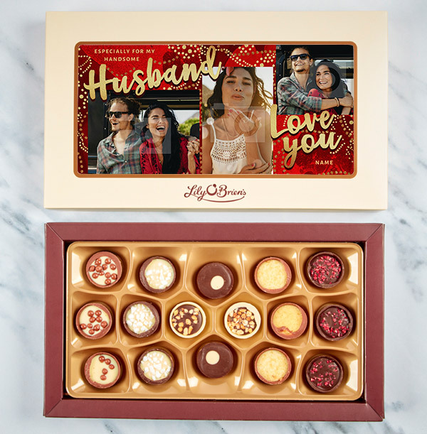 Especially For My Husband Photo Chocolates - Box of 16