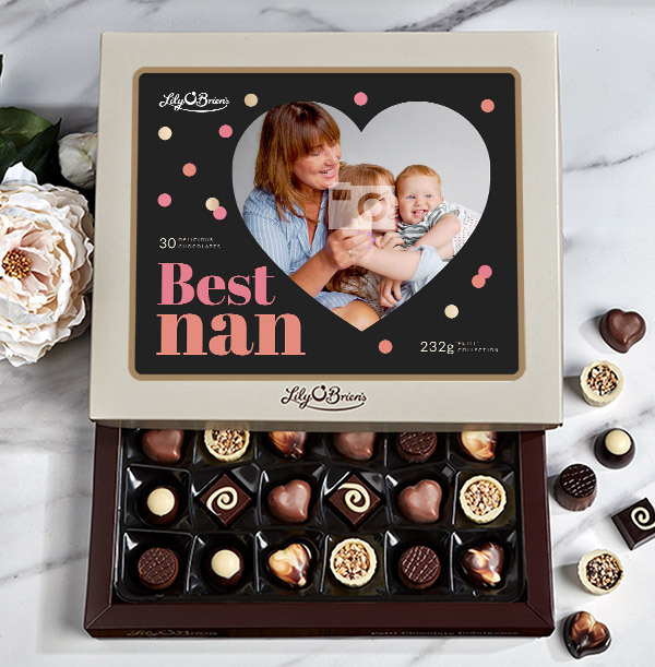 Best Nan Personalised Photo Chocolate - Box of 30