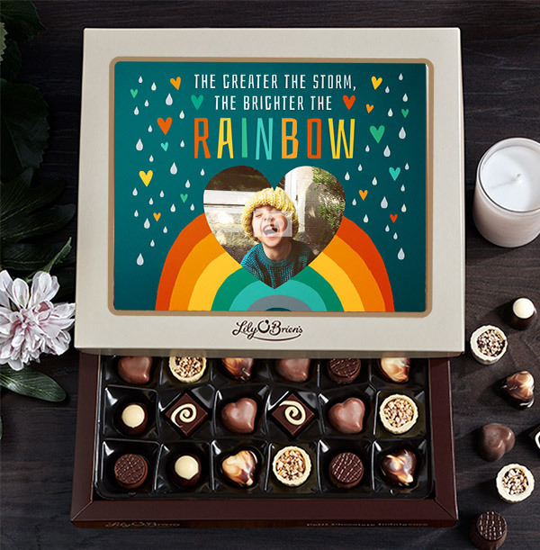 Greater The Storm, Brighter the Rainbow Photo Chocolates - Box of 30