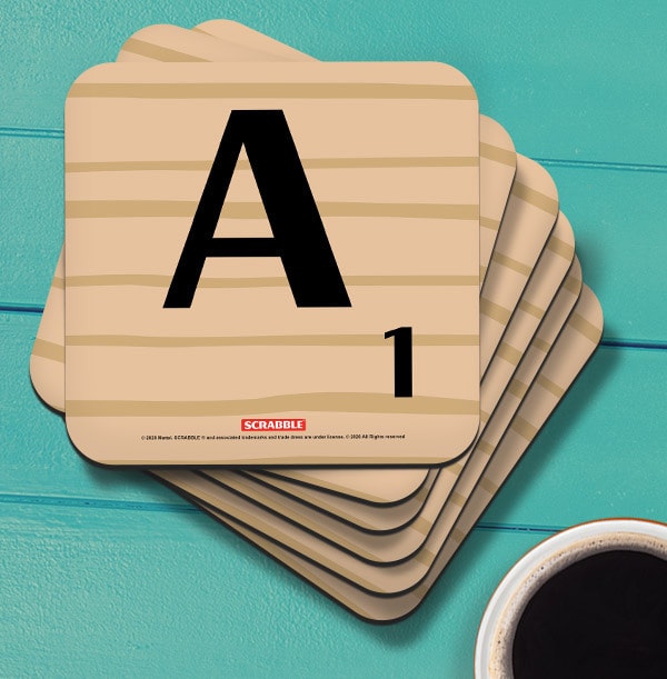 ZDISC - OUT OF LICENSE 04/23 - Scrabble Personalised Initial Coaster
