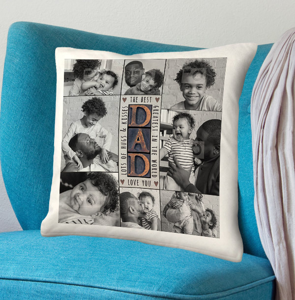 The Best Dad Multi Photo Upload Cushion