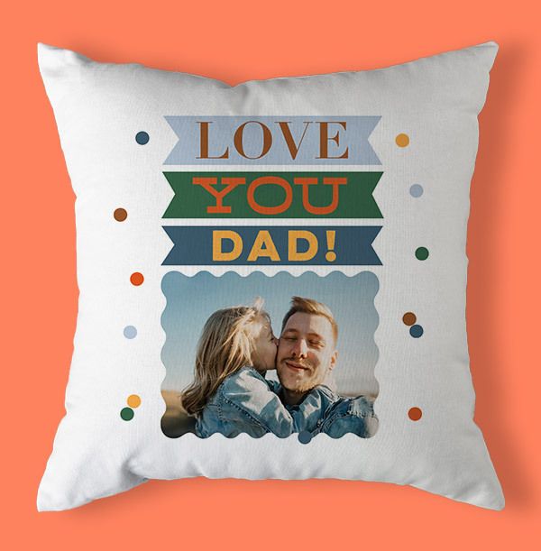 Photo of Love You Dad Photo Personalised Cushion