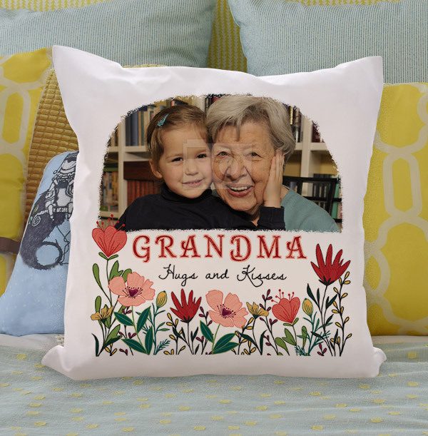 Grandma Floral Photo Cushion