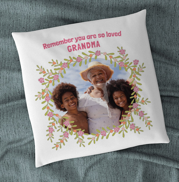 So Loved Grandma Photo Upload Cushion