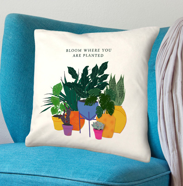 Bloom Where You Are Planted Personalised Cushion