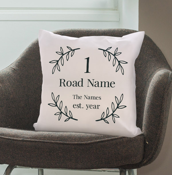 New Home Wild Leaves Personalised Cushion