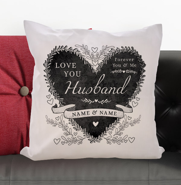 Husband Personalised Heart Cushion