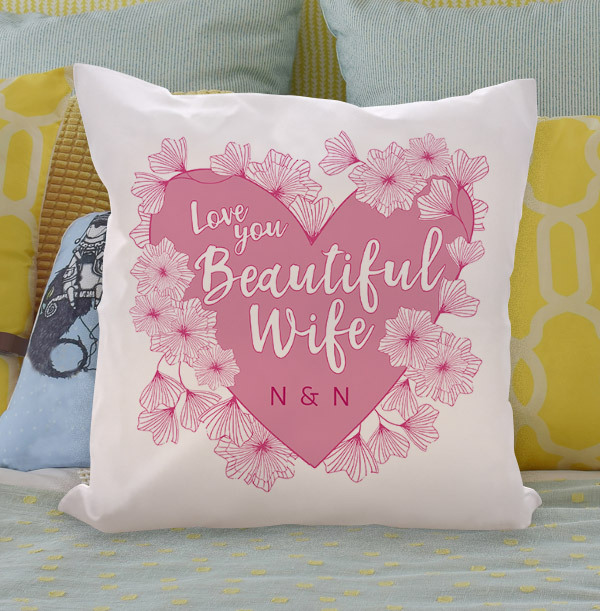 Beautiful Wife Personalised Cushion