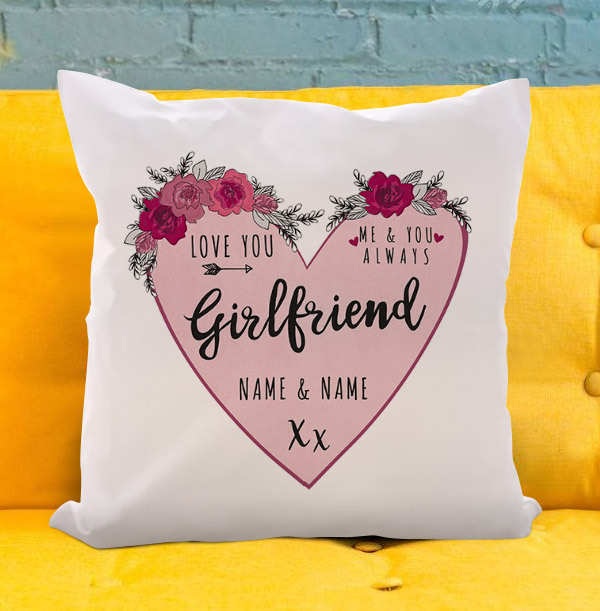 Girlfriend Personalised Heart Cushion