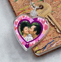 Tap to view Photo Upload Heart Keyring