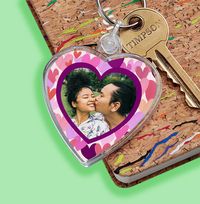 Tap to view Photo Upload Heart Keyring