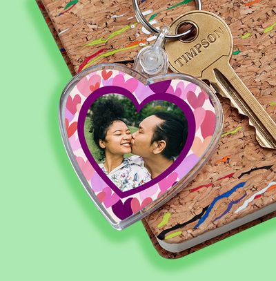 Photo Upload Heart Keyring