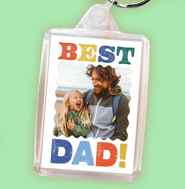 Best Dad! Photo Upload Keyring
