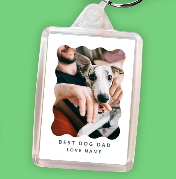 Best Dog Dad Photo Personalised Keyring