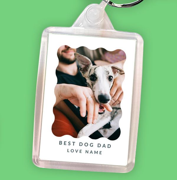 Photo of Best Dog Dad Photo Personalised Keyring