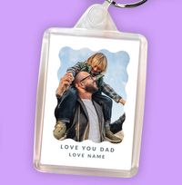 Tap to view Love You Dad Photo Personalised Keyring