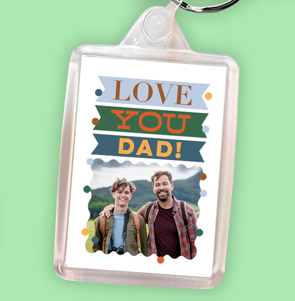 Love You Dad Personalised Photo Keyring