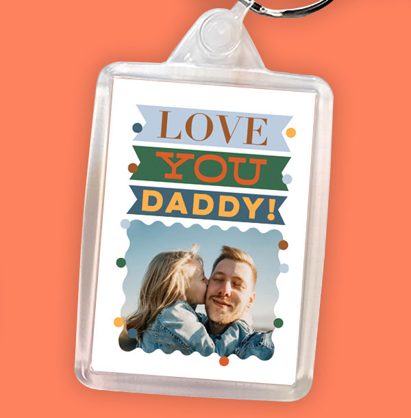 Love You Daddy Personalised Photo Keyring