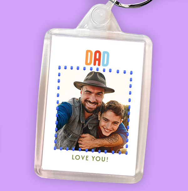 Dad Photo Personalised Keyring