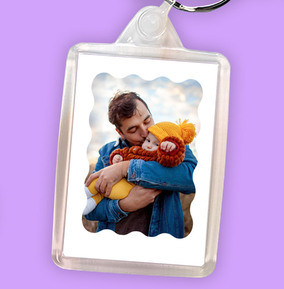 Full Photo Wavy Personalised Keyring