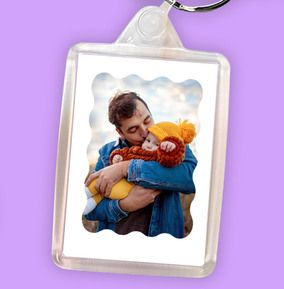 Photo of Full Photo Wavy Personalised Keyring