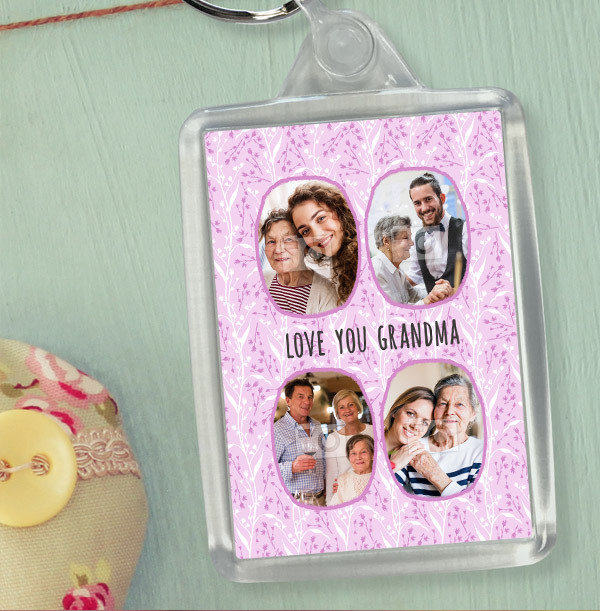 Love You Grandma 4 Photo Keyring