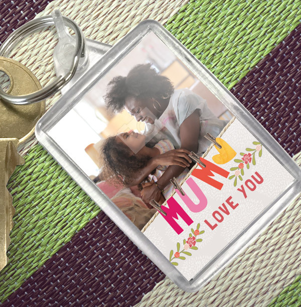 Love You Mum Photo Keyring