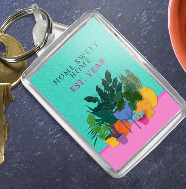 Plant Life New Home Portrait Keyring