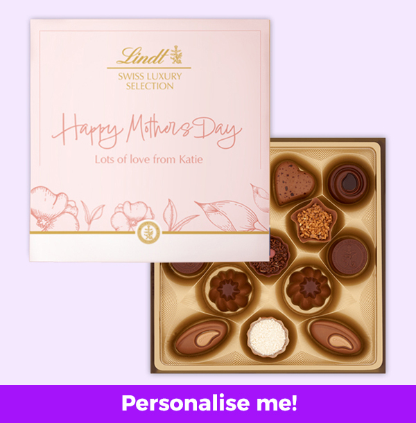 Personalised Happy Mothers Day Lindt Chocolate Box 143g