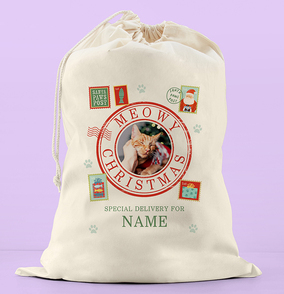 Personalised Cat Christmas Sack