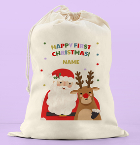 Happy First Christmas Santa Sack