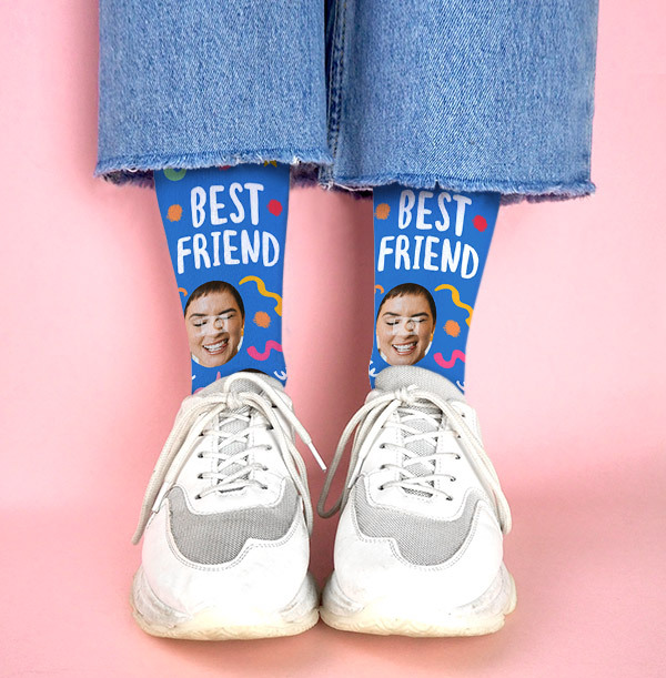 Best Friend Novelty Photo Upload Socks