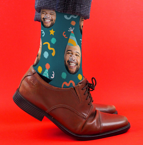 Party Hat Novelty Photo Upload Socks