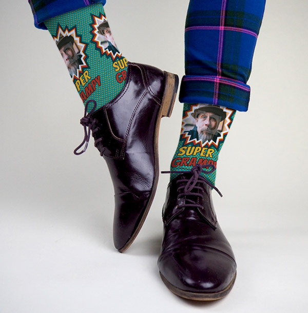 Super Grampy Novelty Photo Upload Socks